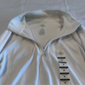 St. John's Bay White Long Sleeve Quarter Zip Women’s Medium NWT